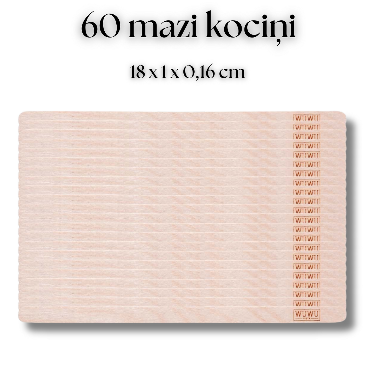 60 mazi vaksācijas kociņi tādām ķermeņa zonām seja, bikini, padusēm.