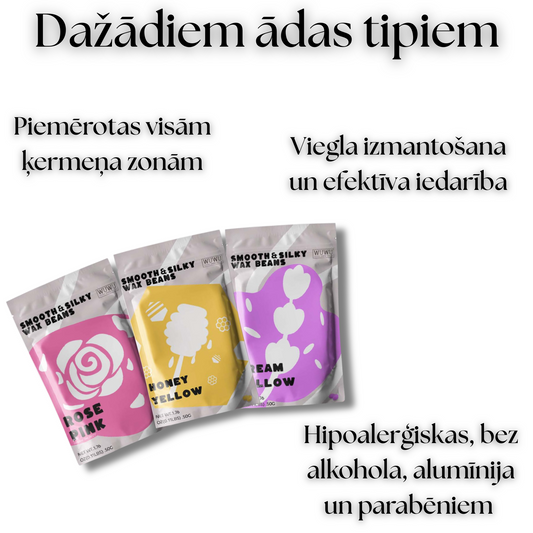 Vaksācijas vaska granulas, īpašību apraksts. 50g iepakojums.